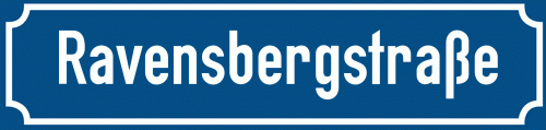 Straßenschild Ravensbergstraße zum kostenlosen Download
