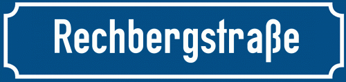 Straßenschild Rechbergstraße zum kostenlosen Download