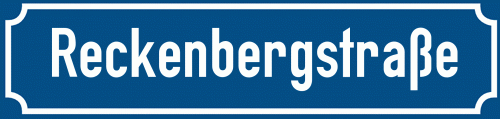 Straßenschild Reckenbergstraße
