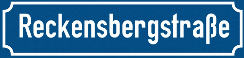Straßenschild Reckensbergstraße