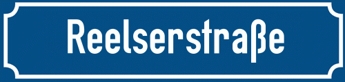 Straßenschild Reelserstraße zum kostenlosen Download