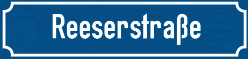 Straßenschild Reeserstraße