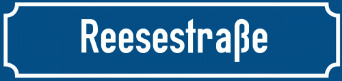 Straßenschild Reesestraße zum kostenlosen Download