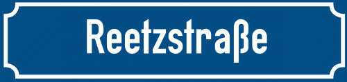 Straßenschild Reetzstraße