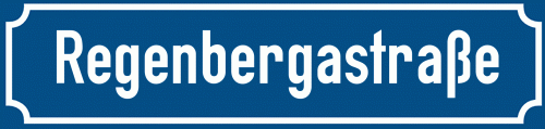 Straßenschild Regenbergastraße