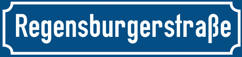 Straßenschild Regensburgerstraße zum kostenlosen Download