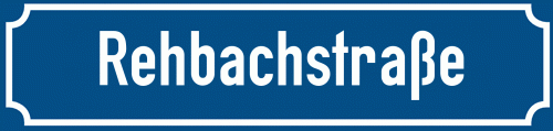 Straßenschild Rehbachstraße