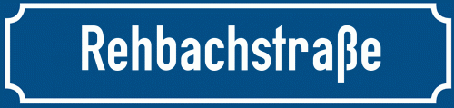 Straßenschild Rehbachstraße zum kostenlosen Download