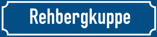 Straßenschild Rehbergkuppe
