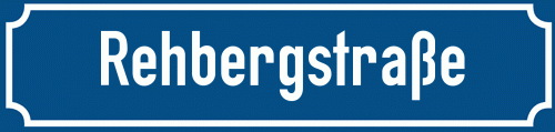 Straßenschild Rehbergstraße zum kostenlosen Download