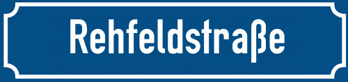 Straßenschild Rehfeldstraße zum kostenlosen Download
