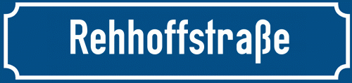 Straßenschild Rehhoffstraße