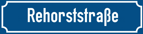Straßenschild Rehorststraße