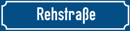 Straßenschild Rehstraße zum kostenlosen Download