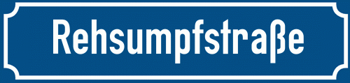Straßenschild Rehsumpfstraße