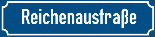 Straßenschild Reichenaustraße zum kostenlosen Download