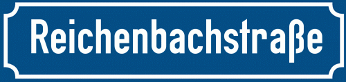 Straßenschild Reichenbachstraße zum kostenlosen Download