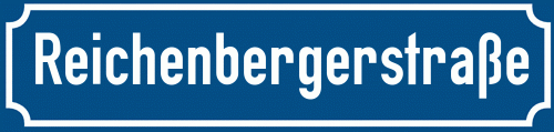 Straßenschild Reichenbergerstraße zum kostenlosen Download
