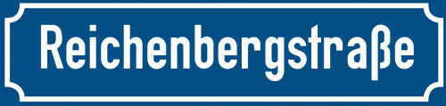 Straßenschild Reichenbergstraße zum kostenlosen Download