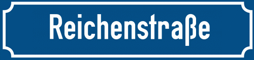 Straßenschild Reichenstraße zum kostenlosen Download