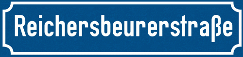 Straßenschild Reichersbeurerstraße zum kostenlosen Download