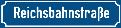 Straßenschild Reichsbahnstraße