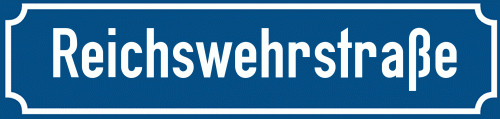 Straßenschild Reichswehrstraße