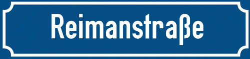 Straßenschild Reimanstraße