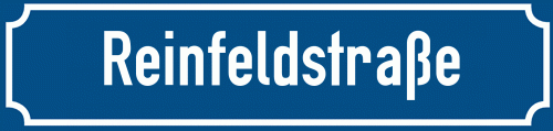 Straßenschild Reinfeldstraße