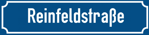 Straßenschild Reinfeldstraße zum kostenlosen Download