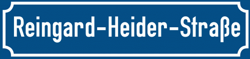 Straßenschild Reingard-Heider-Straße