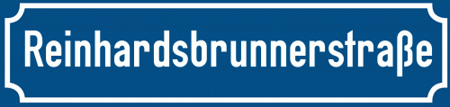 Straßenschild Reinhardsbrunnerstraße zum kostenlosen Download