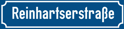 Straßenschild Reinhartserstraße zum kostenlosen Download