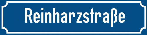 Straßenschild Reinharzstraße zum kostenlosen Download