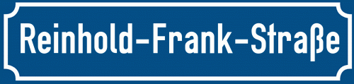 Straßenschild Reinhold-Frank-Straße