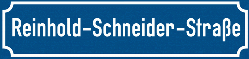 Straßenschild Reinhold-Schneider-Straße