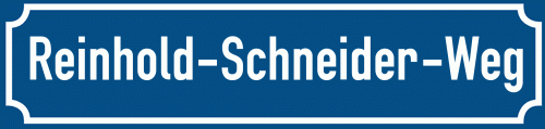 Straßenschild Reinhold-Schneider-Weg zum kostenlosen Download
