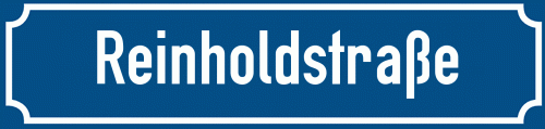 Straßenschild Reinholdstraße zum kostenlosen Download