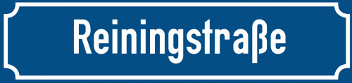 Straßenschild Reiningstraße