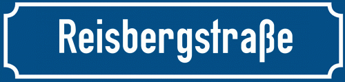 Straßenschild Reisbergstraße zum kostenlosen Download