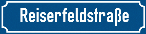 Straßenschild Reiserfeldstraße zum kostenlosen Download
