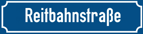 Straßenschild Reitbahnstraße