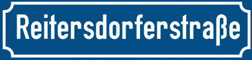Straßenschild Reitersdorferstraße zum kostenlosen Download