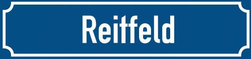 Straßenschild Reitfeld