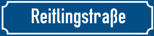 Straßenschild Reitlingstraße zum kostenlosen Download