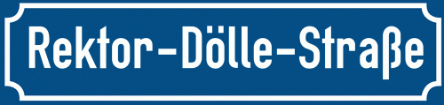 Straßenschild Rektor-Dölle-Straße