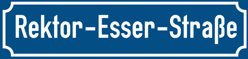 Straßenschild Rektor-Esser-Straße zum kostenlosen Download