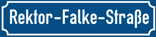 Straßenschild Rektor-Falke-Straße