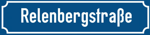 Straßenschild Relenbergstraße
