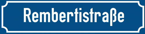 Straßenschild Rembertistraße